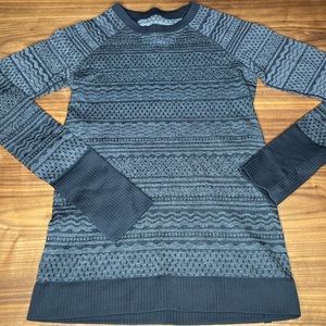 Lululemon Rest Less Long Sleeve Pullover Textured Heathered Caspian Gray XS/S 2